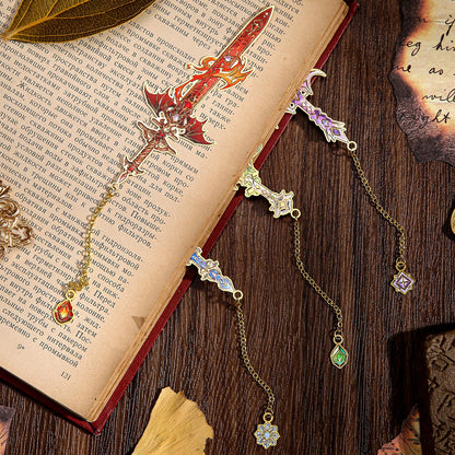 8pcs Fantasy Sword Bookmarks for Books, Journals, Planners - Cool Metal Book Markers for Reading Women & Men, Unique Book Marks Gifts for Book Lovers, Reading Accessories for Students & Adults & Kids