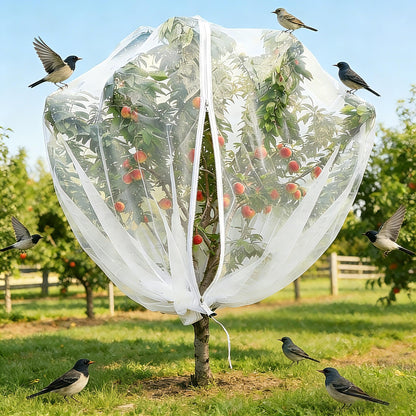 13x13Ft Extra Large Fruit Tree Netting Cover with Zipper & Drawstring, Garden Mesh Netting for Protecting Plants from Birds,Squirrels &Bug,Ultra Fine Weather Resistant Tree Netting