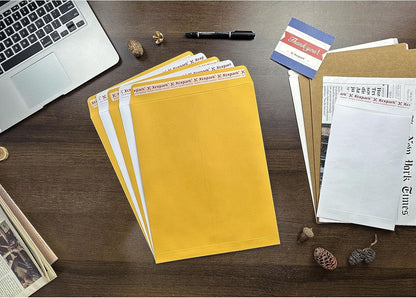 250 PCS 10x13 inches Security Catalog Envelopes Printable Self Seal Envelopes, Anti Tear White Kraft Envelopes for Invitation Cards, Pictures, Photos, Documents