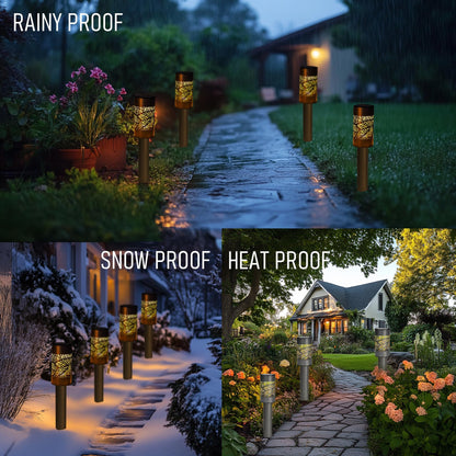 Dazzle Bright Solar Pathway Lights, 12 Pack LED Warm White, Waterproof, Black, Model SOLAR-B