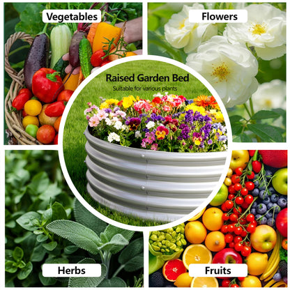 Yortrek Galvanized Raised Garden Bed Outdoor, 12x2x1ft(2Pack) Metal Heavy Duty Planter Boxes for Gardening, Easy Assemble Bottomless Small Oval Plant Container Kit for Vegetable, Flower, Fruit, Silver