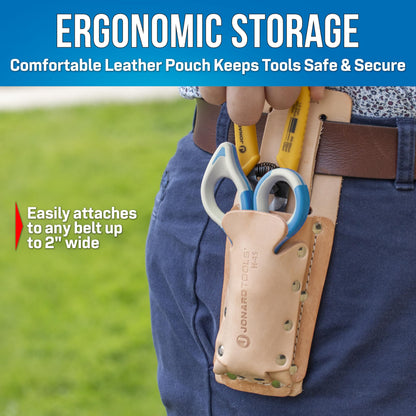 Jonard Tools TK-400 3 Piece Splicers Kit with included Splicing Knife, Electrician's Scissors, and Leather Pouch