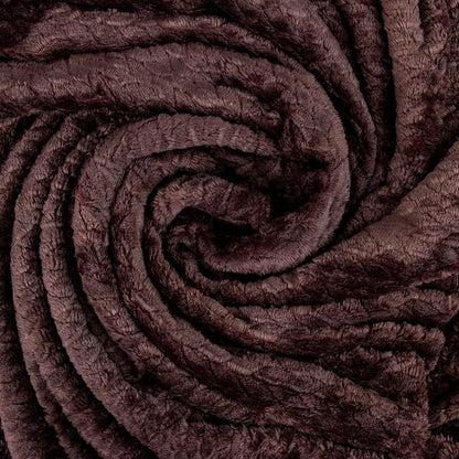 Waffle Knit Textured Throw Blanket Soft for Couch, Sofa, Twin Bed, Kids, Adults, 50” x 60” Chenille Knit Blanket, Boho Throw Blanket for Home Decor 250 GSM (Chocolate Brown)
