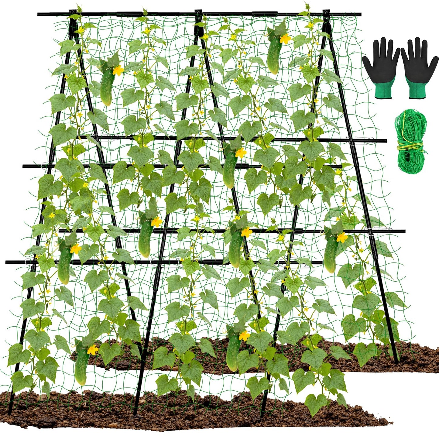 48 x 48 Inch Garden Cucumber Trellis Vegetable Arch Trellis Green Bean Pea Grape Tomato Squash Trellises for Raised Bed Climbing Plants Outdoor
