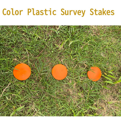indiedouker Property Line Markers - Unbreakable 6.3" Barbed Stakes for Ground and Survey Use (Color Plastic, 40)