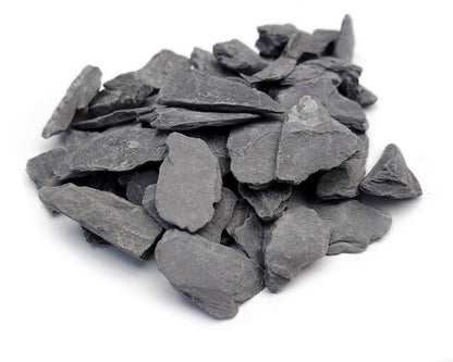 Natural Slate Stone -1/2 to 1 inch. Perfect Size for Miniature or Fairy Gardens, Aquariums, Reptiles, Terrariums, Model Railroads, Dioramas & Wargaming (1lb Grey)