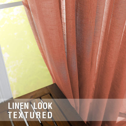 Terracotta Curtains Extra Long for Living Room 2 Panels Rod Pocket Home Fashion Airy Elegant Sheer Window Drapes for Patio Sliding Door French Dining Doorway Wedding Backdrop Home Decor 52 x 108 Inch