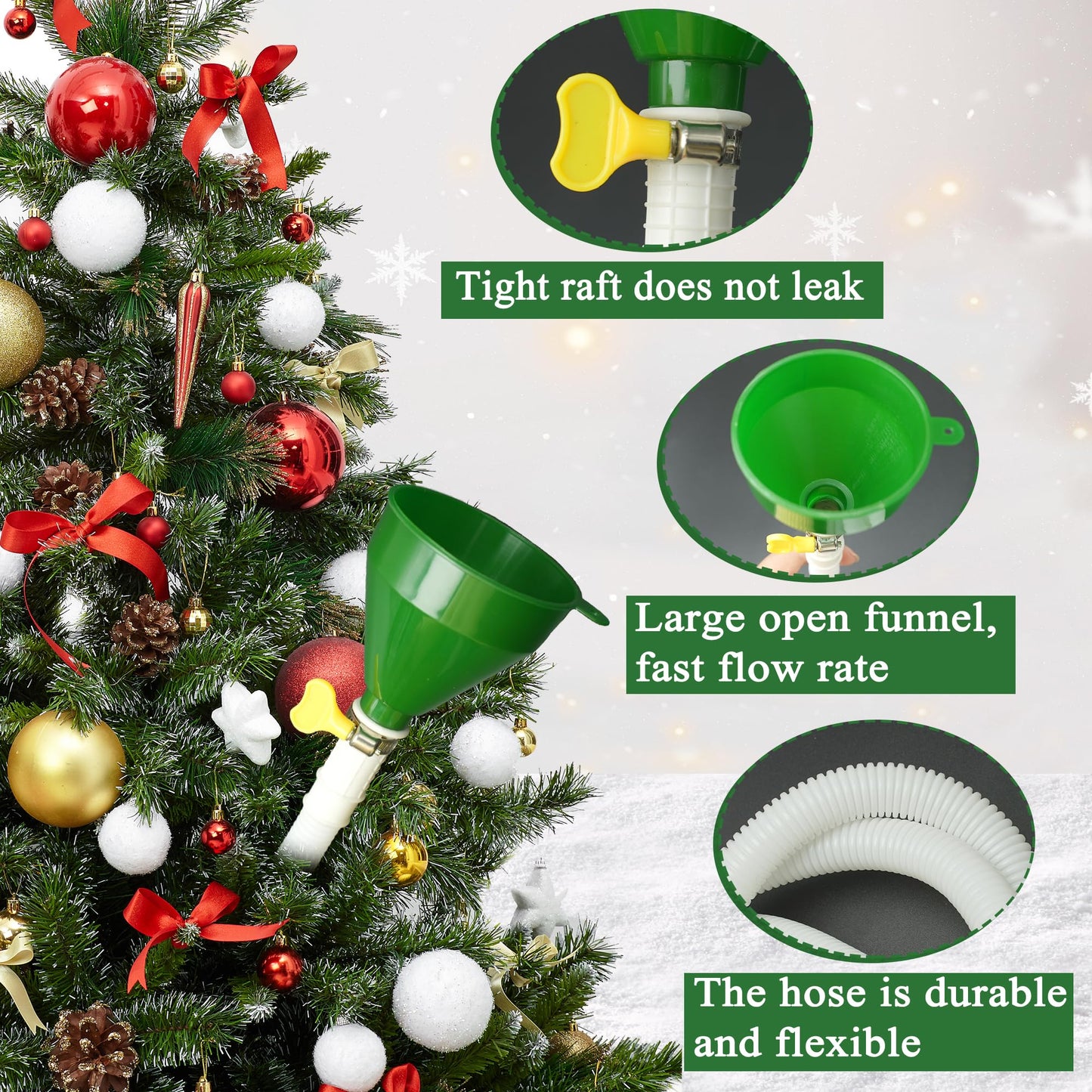1.5m Christmas Tree Watering Funnel - Long Spout Watering System for Large Indoor & Outdoor Plants (Green)