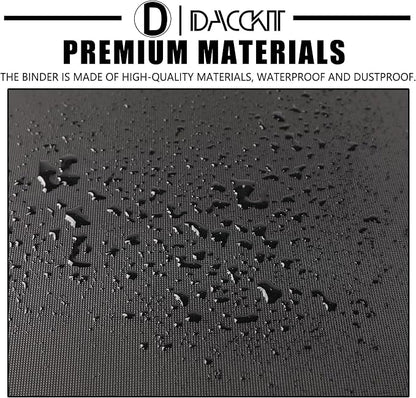 D DACCKIT Trading Card Binder 4 Pocket - Fits 336 Cards，21 Side-Loading Pages, Card Binder No Rings Folder for Collectible Games, Sports, TCG (Model D，Classic Black)