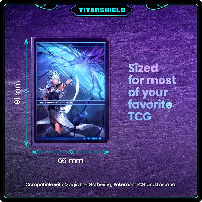 TitanShield Premium Card Sleeves | Compatible with Pokemon, One Piece, Lorcana, Flesh & Blood, & Magic The Gathering MTG | (150 Sleeves - Standard) (1, Clear, Standard | 66x91mm)