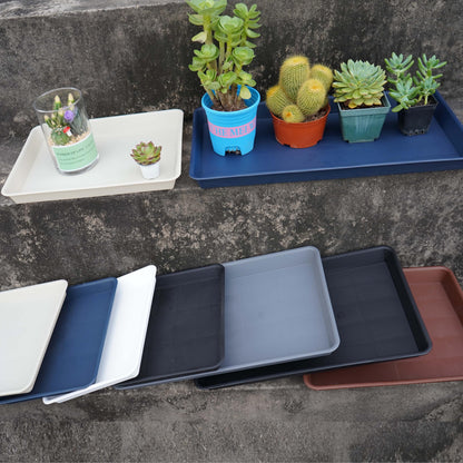 VUWEZ Plant Saucer Growing Tray, Seed Starter Tray Rectangular, Heavy Sturdy Plastic Plant Drainage Saucers, Plant Drip Trays for Pots, Seed Starter Growing Trays (11 x 9 inch, 2 Pack)