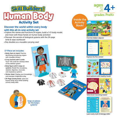 Learning Resources Skill Builders! Human Body Activity Set - Anatomy and Science Classroom Must Haves, STEM Study Tools, Back to School Kits, Homeschool Gifts for Students