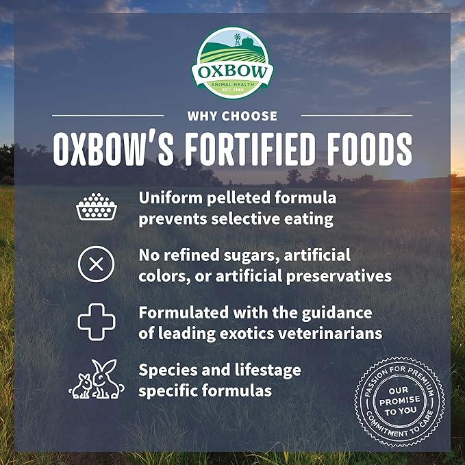 Oxbow Garden Select Adult Guinea Pig Food, Timothy Hay Guinea Pig Pellets, High Fiber for Digestive Health, Vitamin & Mineral Pet Food Pellets, Small Pet Products, Made in USA, 4 lb Bag