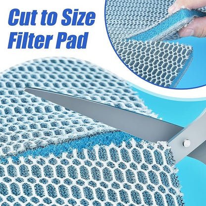 AQUANEAT Aquarium Filter Sponge 8-Layer Filter Media Pad, Cut-to-Size Foam Floss for Fish Tank Sump Pond (28" x 11" x 0.6")