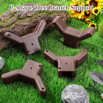 Yungyan 8 Pcs Tree Support, Plastic Fruit Branch Support Device Tree Brace Prevent Them from Breaking for Vineyards Ornamental Gardens Orchards Fits on Standard 1.57 x 1.57 Inch Lumber (Brown)
