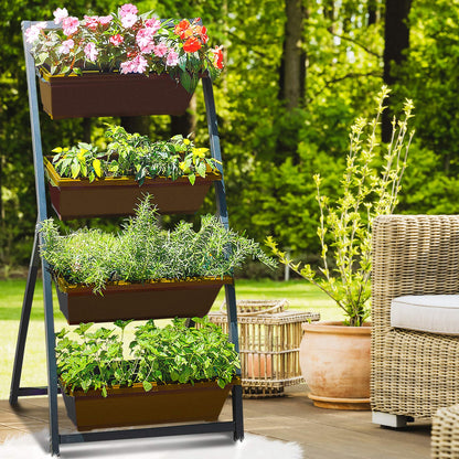Outland Living 4-Ft Raised Garden Bed - Vertical Garden Freestanding Elevated Planters 4 Container Boxes - Good for Patio Balcony Indoor Outdoor - Perfect to Grow Vegetables Herbs Flowers