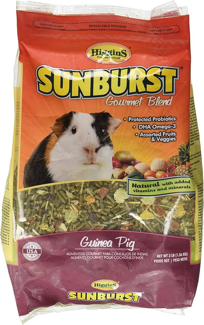 Higgins Sunburst Gourmet Food Mix for Guinea Pigs, 3 Pound