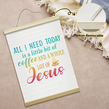 mermermu Coffee and Jesus Poster Hanger Frame, Inspirational Christian Posters Canvas Wall Art for Cafe Office Kitchen Living Room Decor, 12x16 Inches -039