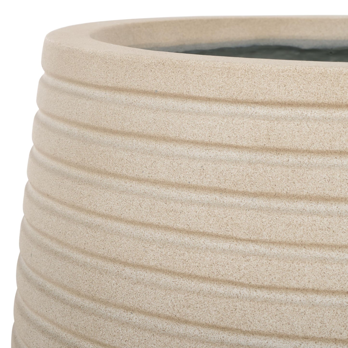 SAFAVIEH Outdoor - Jasper Beige Cement Ficonstone Planter Pot Set of 2 with Drainage Hole, Frost Resistant Garden Planters for Patio, Deck, Indoor Outdoor Use (PAT1535B-SET2)