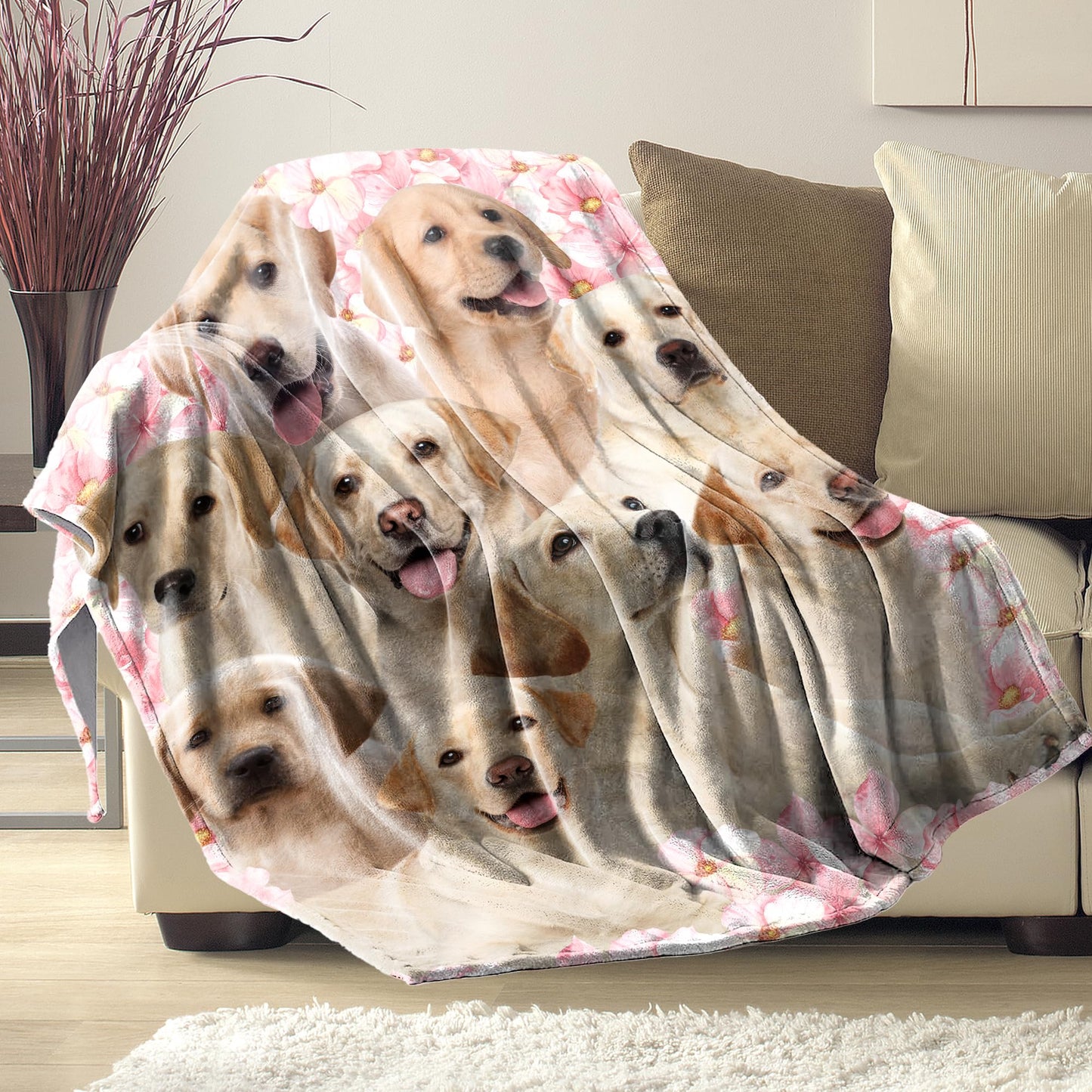 Labrador Retriever Dog Throw Blanket,Labrador Retriever Gifts for Dog Lovers,Soft Flannel Blanket Throw,Gift for Women Kid Girls Halloween Christmas 50"x60"