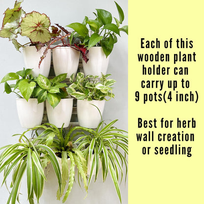 ShopLaLa Wooden Wall Planters - 2 Pack Wall Hanging Planters for Indoor Plants, White Rustic Wood Wall Mounted Flower Pot Holder Vertical Succulent Orchid Airplant Frame Display 15.7" (40cm)