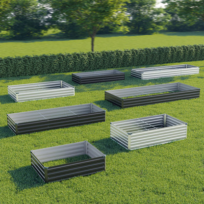 zunatu 12x2x1 ft(2 Pack) Galvanized Raised Garden Bed,Outdoor Planter Box Metal Patio Kit Planting Bed for Vegetables Flowers and Succulents,Black