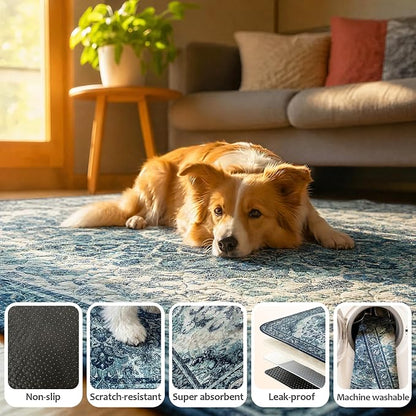 Washable Pee Pads for Dogs, Reusable Puppy Potty Training Pads, Ultra-Absorbent Thick Waterproof Leak-Proof Non-Slip Pads & Mat for Crate, Playpen, Floor, Whelping & Housebreaking , 2 Pack 24"x48"
