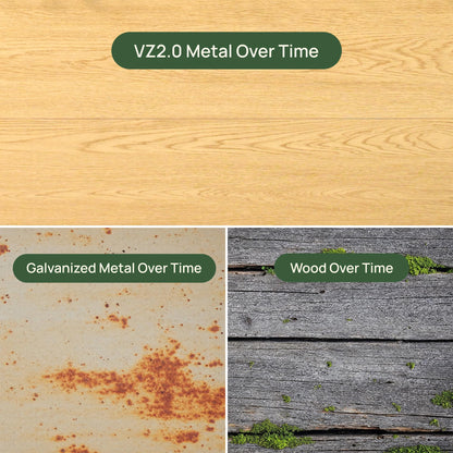 Vego garden Woodgrain Series Raised Garden Bed, 16'' Tall 2' x 8' Wooden-Look Metal Planter Box Outdoor for Gardening Vegetables, Flowers, Herbs