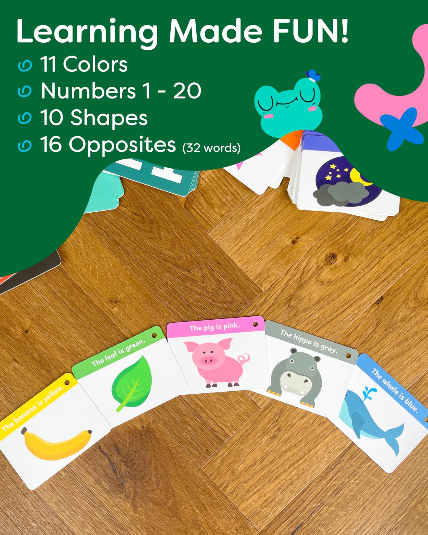 Toddler Flash Cards - Learn Colors, Numbers, Shapes, Opposites on Thick Jumbo Flashcards for Early Learners - Teacher Designed for Preschool, Kindergarten & Toddlers