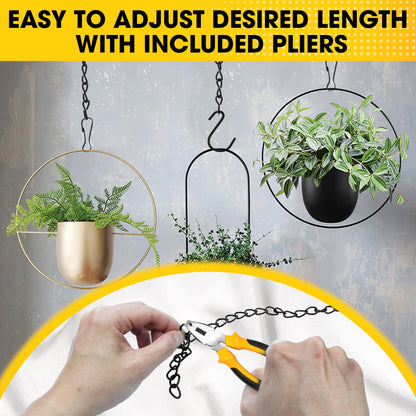 [Upgraded] 50FT Black Electroplated Steel Hanging Chain Roll, Pliers Included, 20LBS Load Capacity, Durable, Rust-Resistant, Adjustable Length for Hanging Bird Feeders, Planters, Lanterns, Billboards