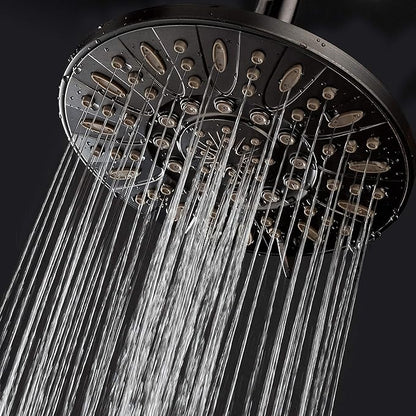 AquaDance OIL RUBBED BRONZE High Pressure 6-Setting 7" Rain Shower Head – Angle Adjustable, Anti-Clog Showerhead Jets, Tool-Free Installation - USA Standard Certified - U.S. Brand