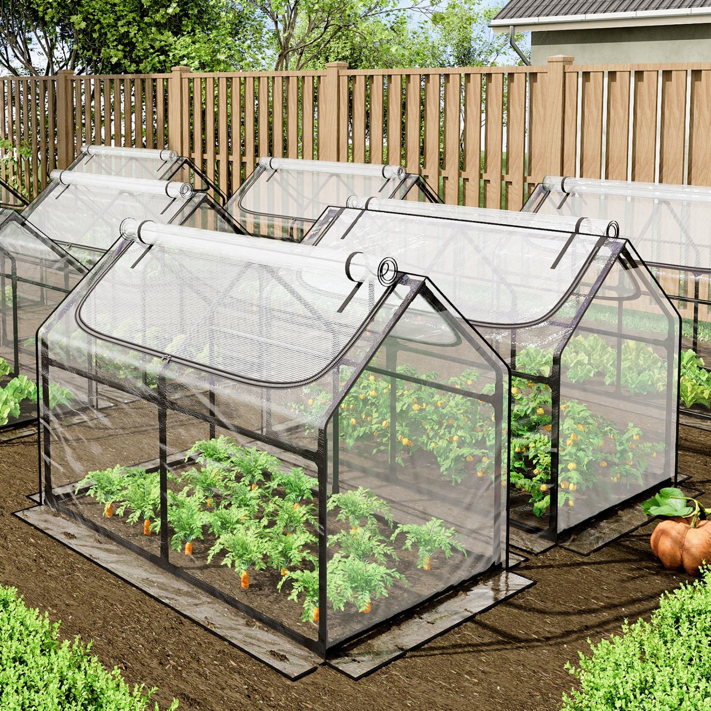 Superlele Mini Greenhouse for Outdoor, 48x24x36In Portable Greenhouse with 2 Large Zipper Doors, Transparent PVC Cover for Plant Protection and Spring Gardening, Reinforced Frame