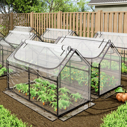 Superlele Mini Greenhouse for Outdoor, 48x24x36In Portable Greenhouse with 2 Large Zipper Doors, Transparent PVC Cover for Plant Protection and Spring Gardening, Reinforced Frame