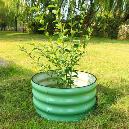SnugNiture 3 Pcs 2x2x1ft Round Galvanized Raised Garden Bed Kit Outdoor, Metal Planter Box for Planting Plants Vegetables, Green