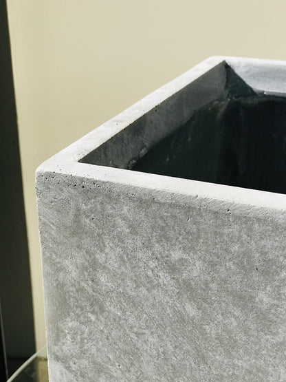 Kante AF0002B-60611 Concrete Rectangle Tall, Large Outdoor/Indoor Planter Pots Lightweight with Drainage for Patio Deck Livingroom, 24" H, Light Gray
