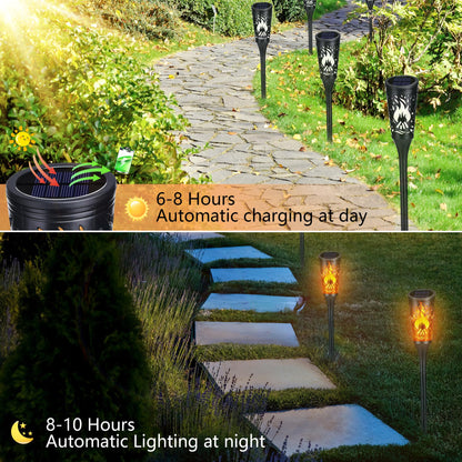Toodour Solar Lights Outdoor, 6 Pack Solar Torch Lights with Flickering Flame, IP65 Waterproof Yard Lights Landscape Decoration Lighting for Outside Garden Lawn Pathway Patio Decorations