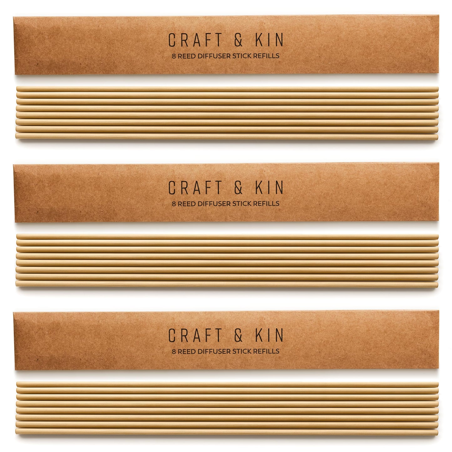 Craft & Kin Sage, Mint & Lavender Reed Diffuser | All Natural Essential Oil & 8 Rattan Scent Sticks | Reed Diffusers for Home, Bathroom | Long Lasting Home Fragrance in Amber Glass, 5.75oz