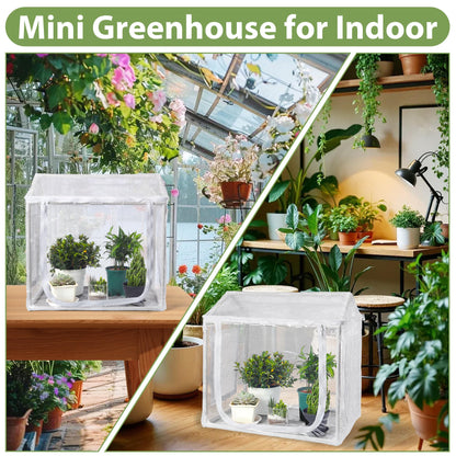 Mini Greenhouse for Indoor Plants, Fully Enclosed Mini Indoor Greenhouse with Top Opening, Waterproof Small Indoor Greenhouse for Nursery & Germination