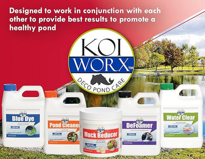 Koiworx Muck Reducer - Treats up to 2,500 gallons for up to 4 Months - Tablets Reduce Muck, Sludge and Organic Build up - Formulated for Ponds and Water Features - Safe for Koi