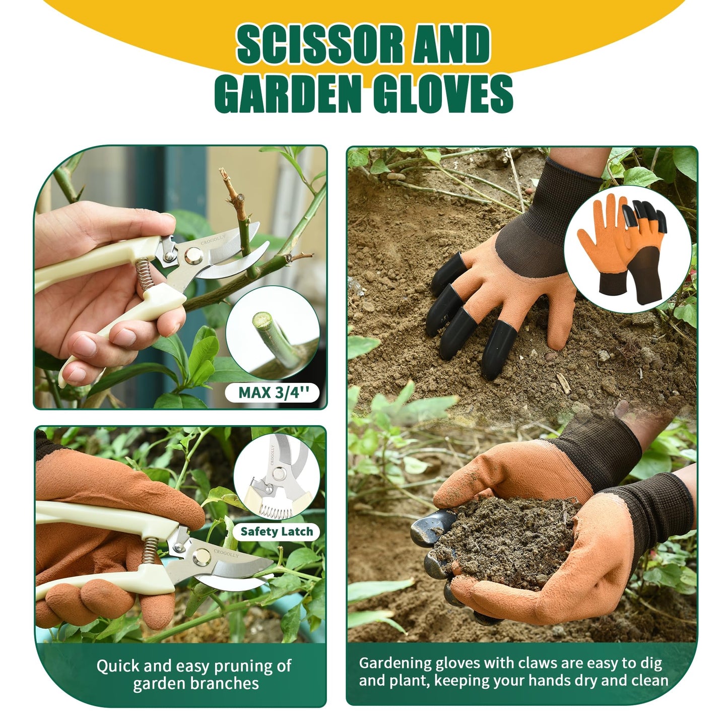 Garden Tool Set, 9-Piece Heavy Duty Outdoor Garden Tools with Ergonomic Handles, Storage Bag, Pruning Shears, Hand Rake and More, Perfect for Gardening Enthusiasts, Gardening Gifts for Women and Men
