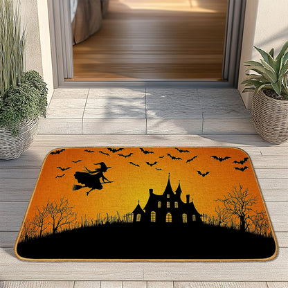 SHGAIL Halloween Welcome Door Mat, Non-Slip Front Doormat for Indoor, Low Profile Entrance Rug 30x17 Inch, Summer Home Gift