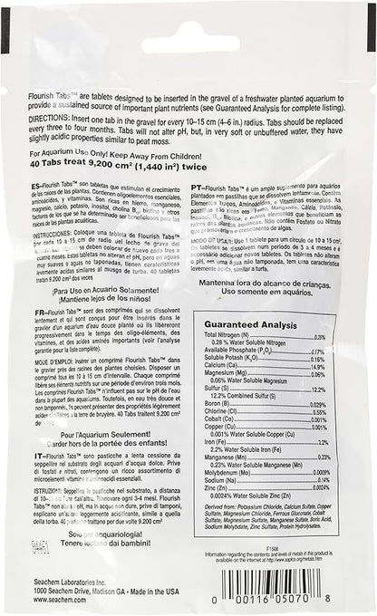 Seachem Flourish Tabs Growth Supplement - Aquatic Plant Stimulant 40 ct