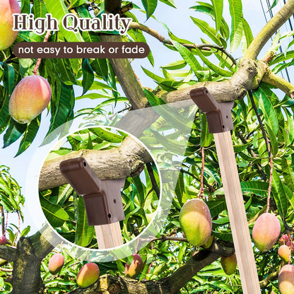 Yungyan 2 Pcs Tree Support, Plastic Fruit Branch Support Device Tree Brace Prevent Them from Breaking for Vineyards Ornamental Gardens Orchards Fits on Standard 1.57 x 1.57 Inch Lumber (Brown)