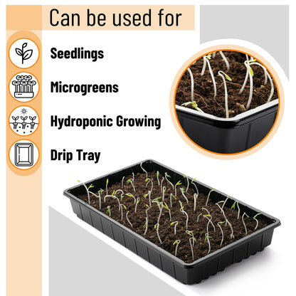 Mr. Pen- Seed Starter Trays, 5 Pack, 17"x10"x2.4", Durable Plastic Growing Trays, Stackable and Reusable Seedling Starter Kits for Indoor, Outdoor, Greenhouse Gardening, Planting, Hydroponic Systems