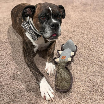 SPOT Dura-Fused Hemp Friends - Dog Toy Made with Hemp Material, Fused with Tricot for Durablity, with Furry Plush Tail and Squeaker, Great for Light to Moderate Chewers - 18" Assorted Styles, 1 Piece