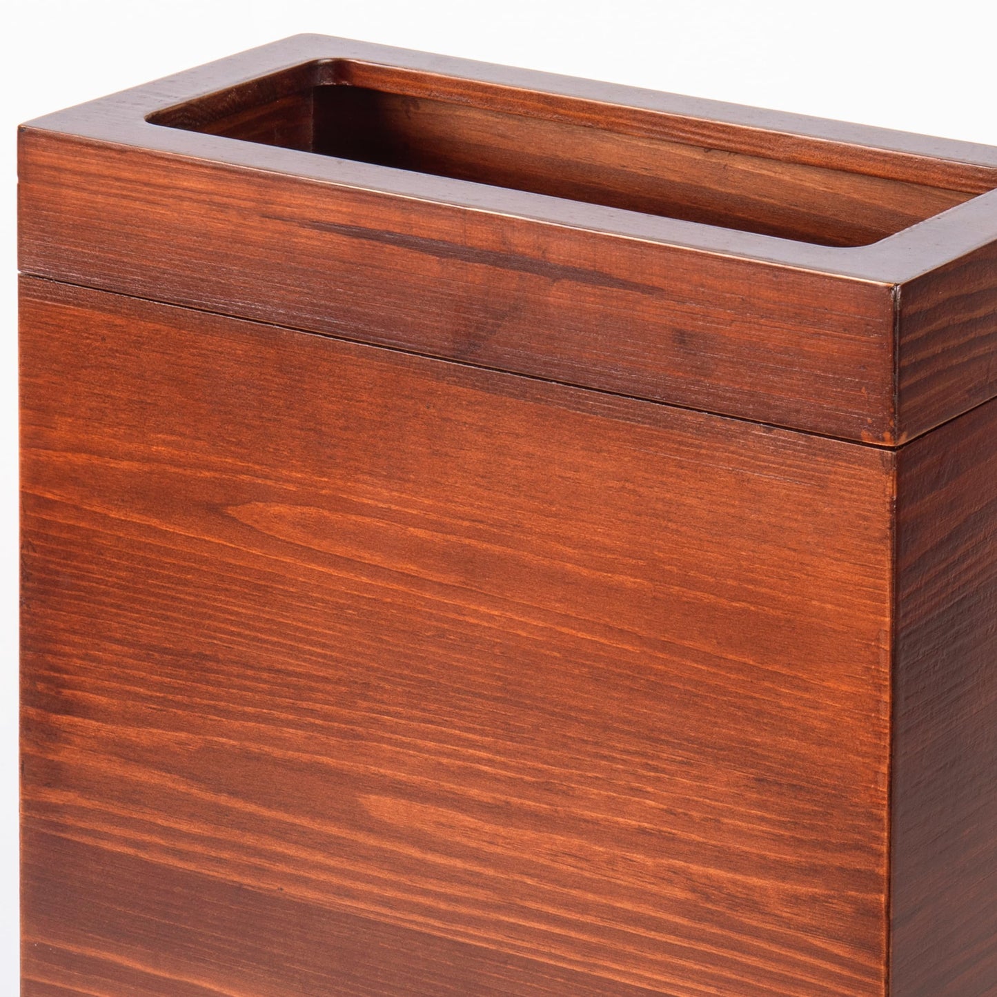 pamoak 2.3 Gallons Rectangular Wooden Trash Can | Trash Can with Bin Liners | Decorative Waste Basket | Recycling Bin for Bathroom | Natural Wood Finish Basket for Kitchen | Paper Basket for Office