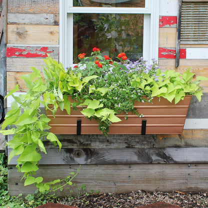 Achla Designs C-21C Plated Flower Box, Window Flowerbox Planter, Large, Copper