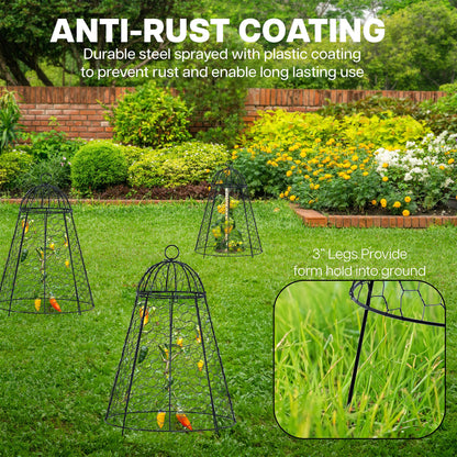 Life Finds Chicken Wire Garden Cloche Set, Protective Plant Cover for Flowers and Produce with Removable Top, Protection from Animals, Pack of 6, LF-GC6P