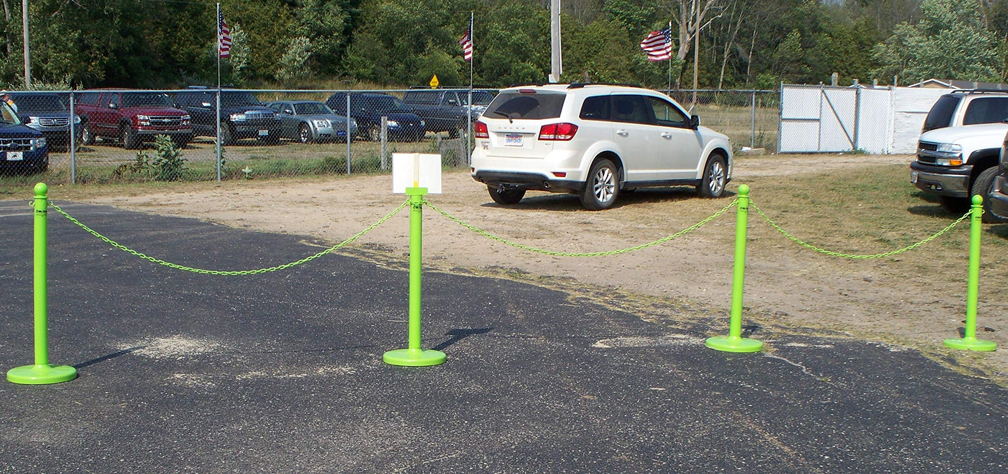 Mr. Chain Plastic Barrier Chain, Safety Green, 1.5-Inch Link Diameter, 25-Foot Length (30014-25)