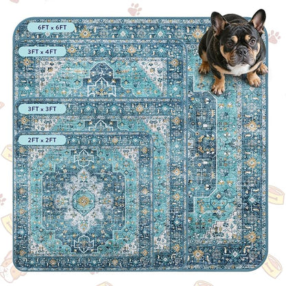 Lahome Extra-Large Washable Dog Pee Pads (72"x72") - Super Absorbent & Waterproof - Leakproof Reusable Mat for Playpens, Beds & Whelping, Convenient Cleanup,Blue